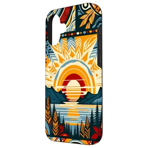 Sunset Harmony: Tribal Nature Mosaic Case (iPhone Select