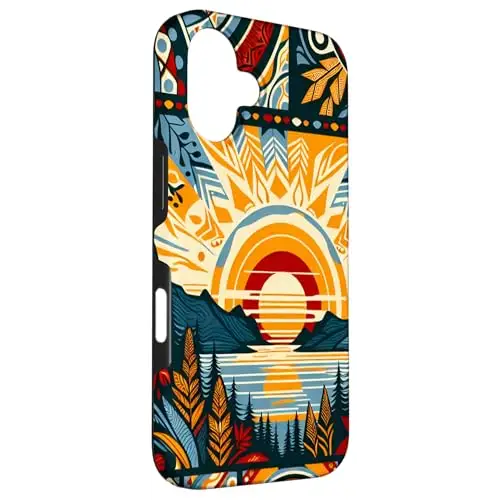 Sunset Harmony: Tribal Nature Mosaic Case (iPhone Select