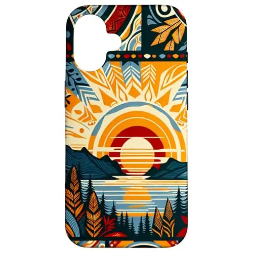 Sunset Harmony: Tribal Nature Mosaic Case (iPhone Select