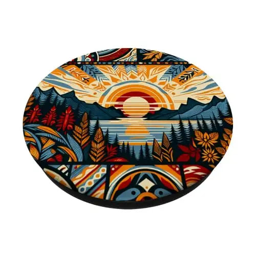 Sunset Harmony: Tribal Nature Mosaic PopSockets Swappable