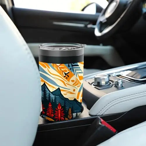 Sunset Harmony: Tribal Nature Mosaic Stainless Steel