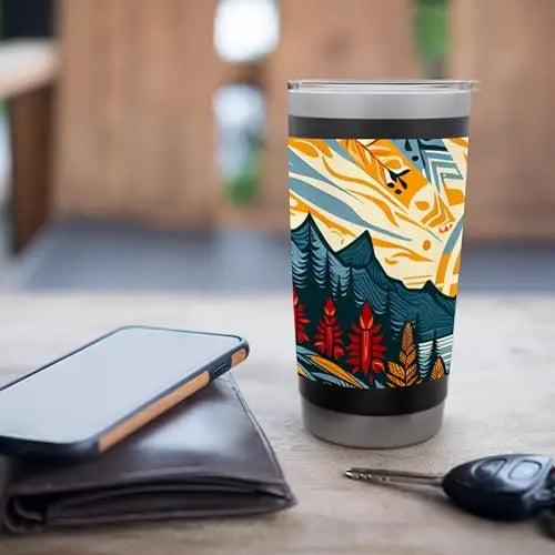 Sunset Harmony: Tribal Nature Mosaic Stainless Steel