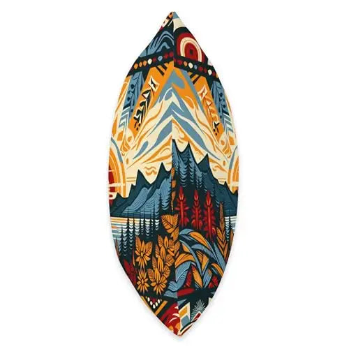 Sunset Harmony: Tribal Nature Mosaic Throw Pillow Home