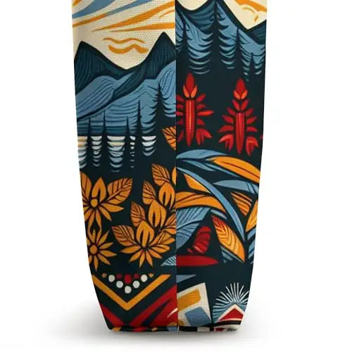Sunset Harmony: Tribal Nature Mosaic Tote Bag Apparel