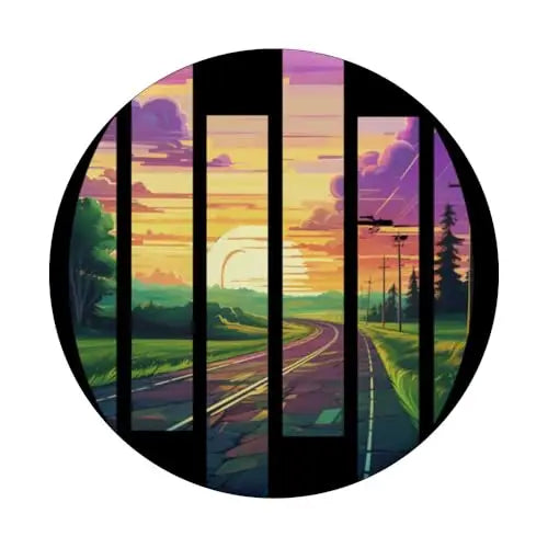 Sunset Journey: Fragmented Road to Serenity PopSockets
