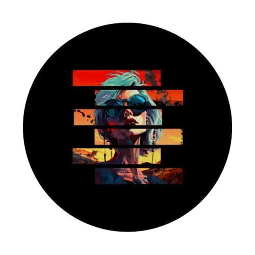 Sunset Rebellion: Fragmented Vibes PopSockets Swappable