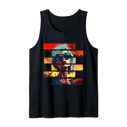 Sunset Rebellion: Fragmented Vibes Tank Top Apparel