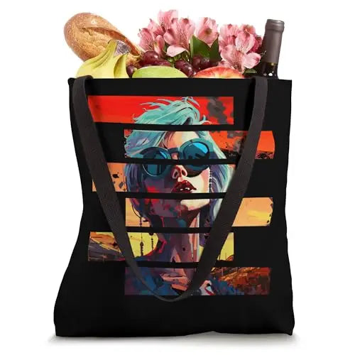 Sunset Rebellion: Fragmented Vibes Tote Bag Apparel