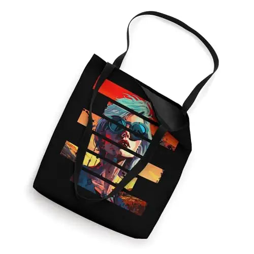 Sunset Rebellion: Fragmented Vibes Tote Bag Apparel