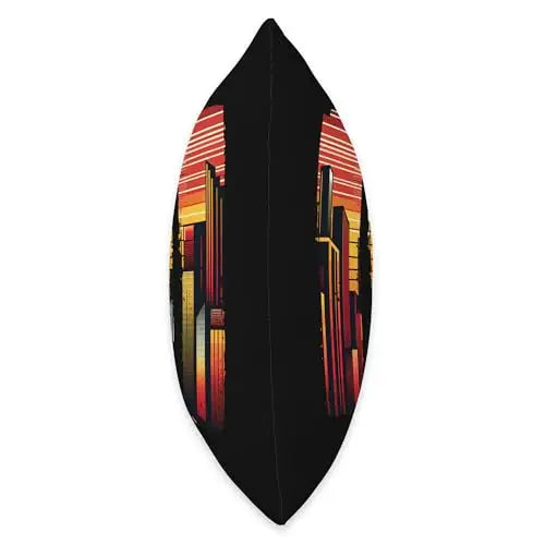 Sunset Skyline Symphony Vibrant City Horizon Throw Pillow