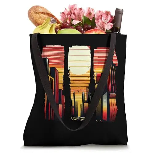Sunset Skyline Symphony Vibrant City Horizon Tote Bag