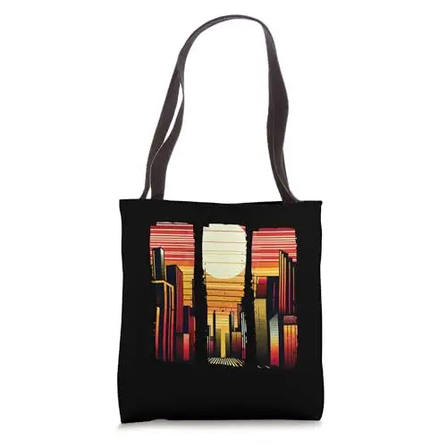 Sunset Skyline Symphony Vibrant City Horizon Tote Bag