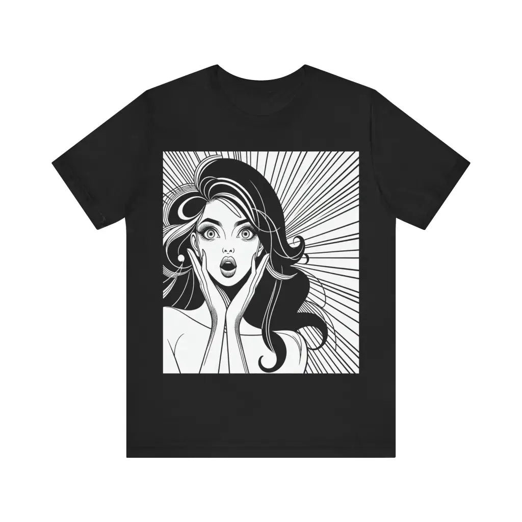 Surprised Expression in Comic Style Jersey Short Sleeve Tee
