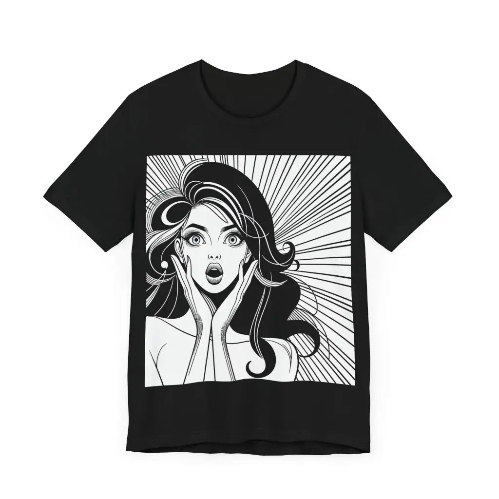 Surprised Expression in Comic Style Jersey Short Sleeve Tee