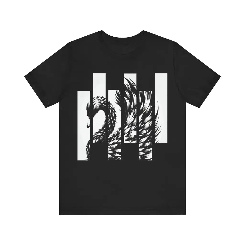 Swan in Monochrome Harmony Jersey Short Sleeve Tee Black