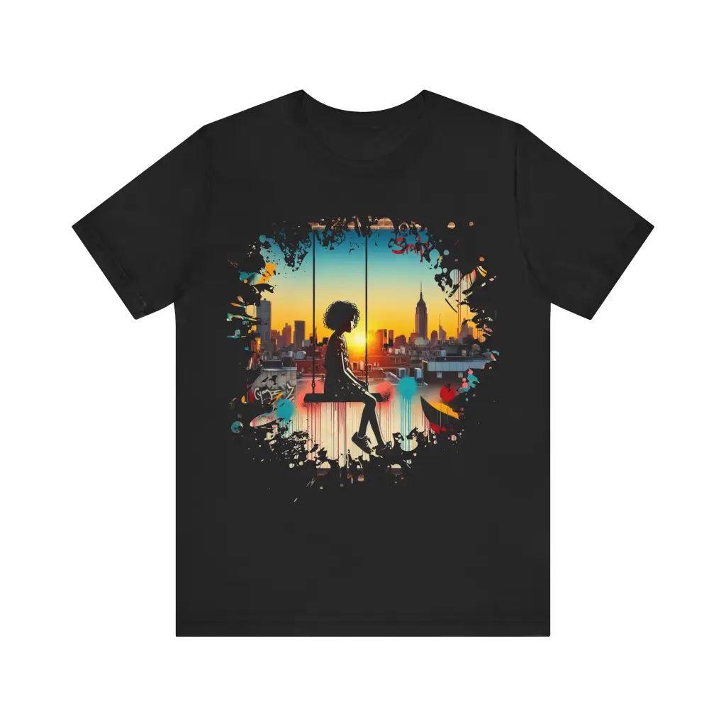 Swinging at Daybreak - Jersey Short Sleeve Tee - Black / S