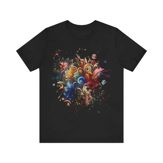 Swirling Melody - Jersey Short Sleeve Tee - Black / S