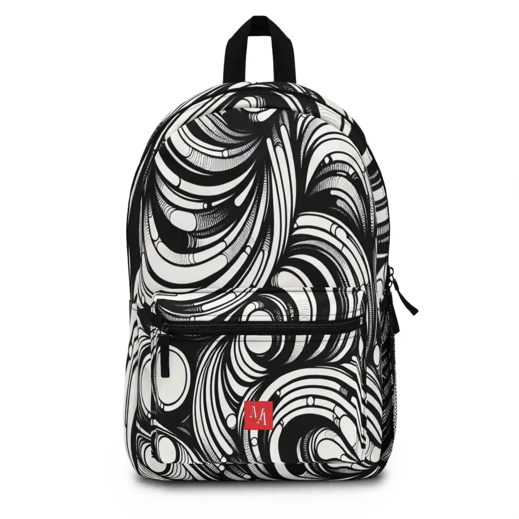 Swirling Patterns in Monochrome Backpack One size Bags
