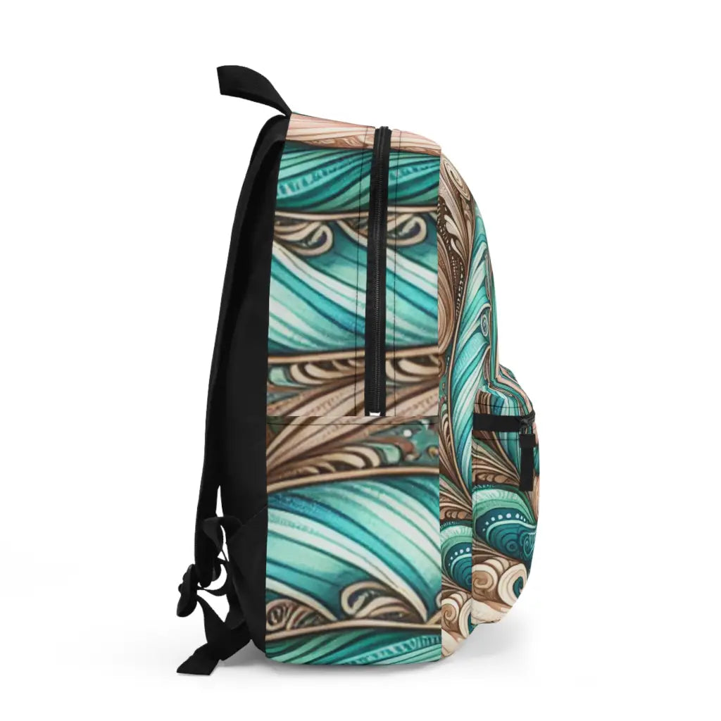 Swirling Sands and Ocean Whispers - Backpack - One size