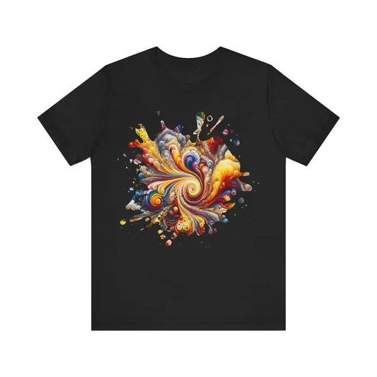 Swirling Spectrum Cascade - Jersey Short Sleeve Tee - Black