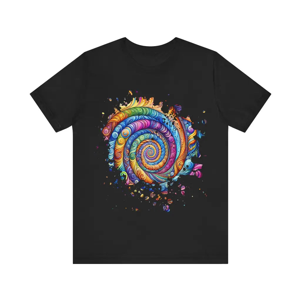 Swirling Spectrum Reverie - Jersey Short Sleeve Tee - Black