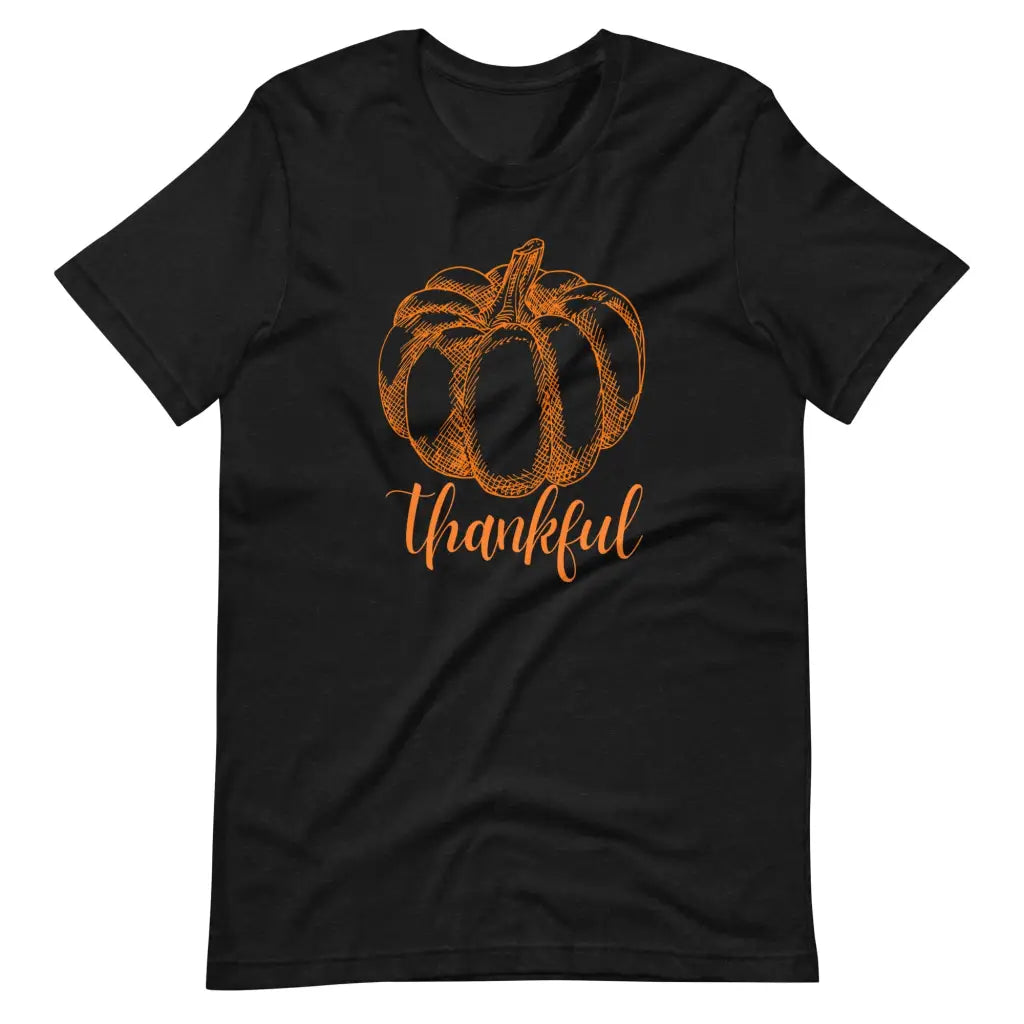 Thankful Pumpkin t-shirt - Black Heather / S - T-Shirt