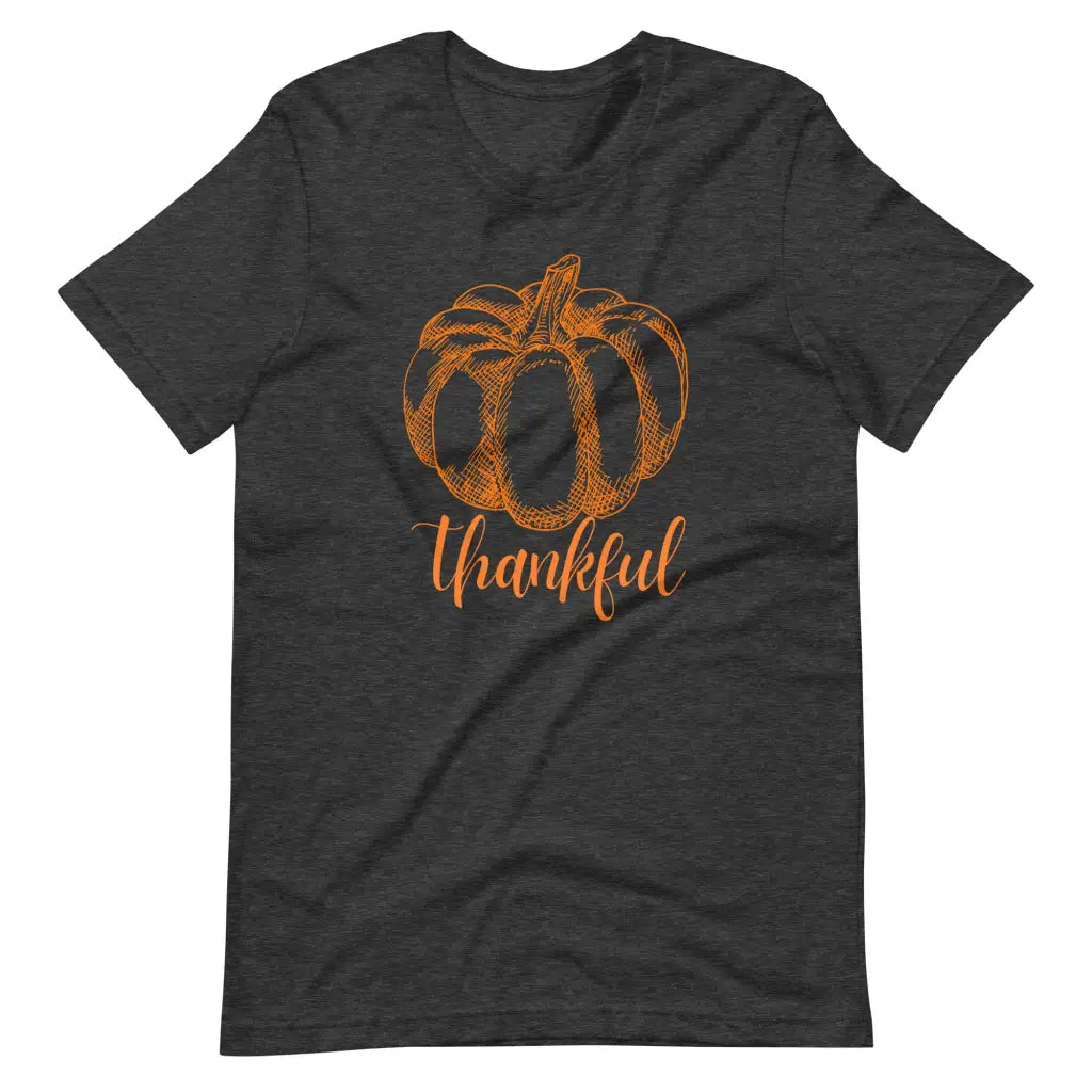 Thankful Pumpkin t-shirt - Dark Grey Heather / S - T-Shirt