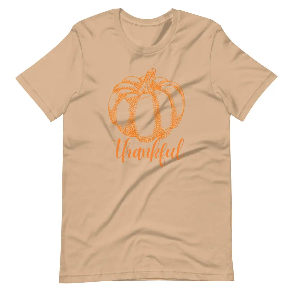 Thankful Pumpkin t-shirt - Tan / S - T-Shirt