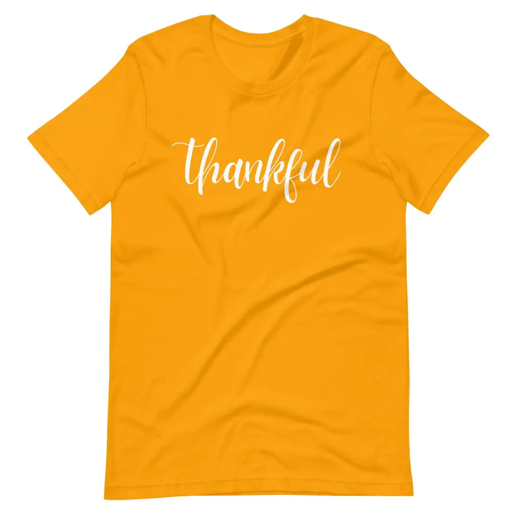 Thankful t-shirt - Gold / S - T-Shirt