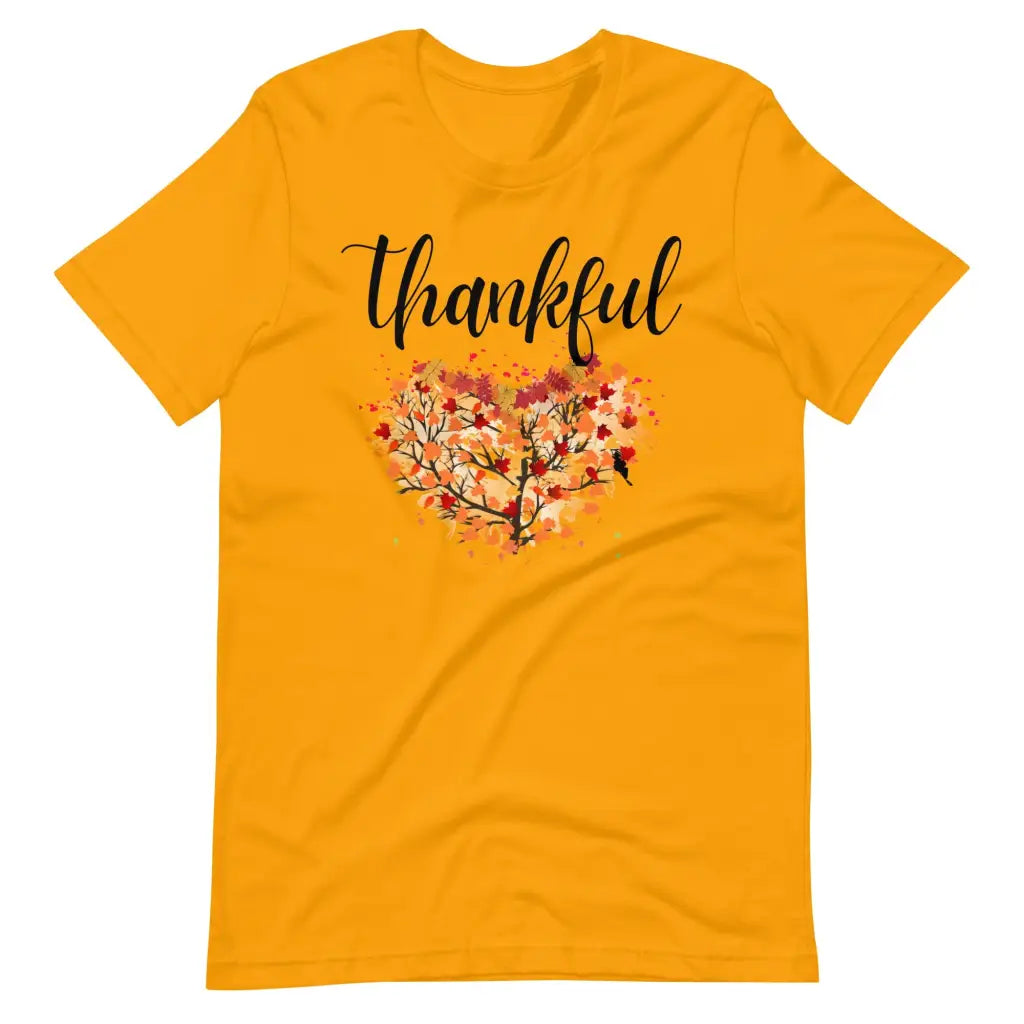 Thankfulness Fall t-shirt - Gold / S - T-Shirt