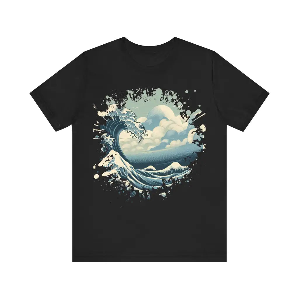 The Roaring Wave Jersey Short Sleeve Tee Black / S T Shirt