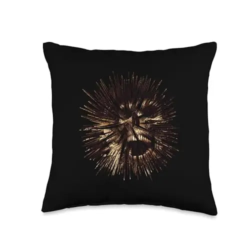 Thorned Reflection: The Mask of Vulnerability Throw Pillow