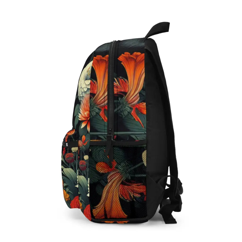 Tiger in a Floral Paradise Backpack One size Bags