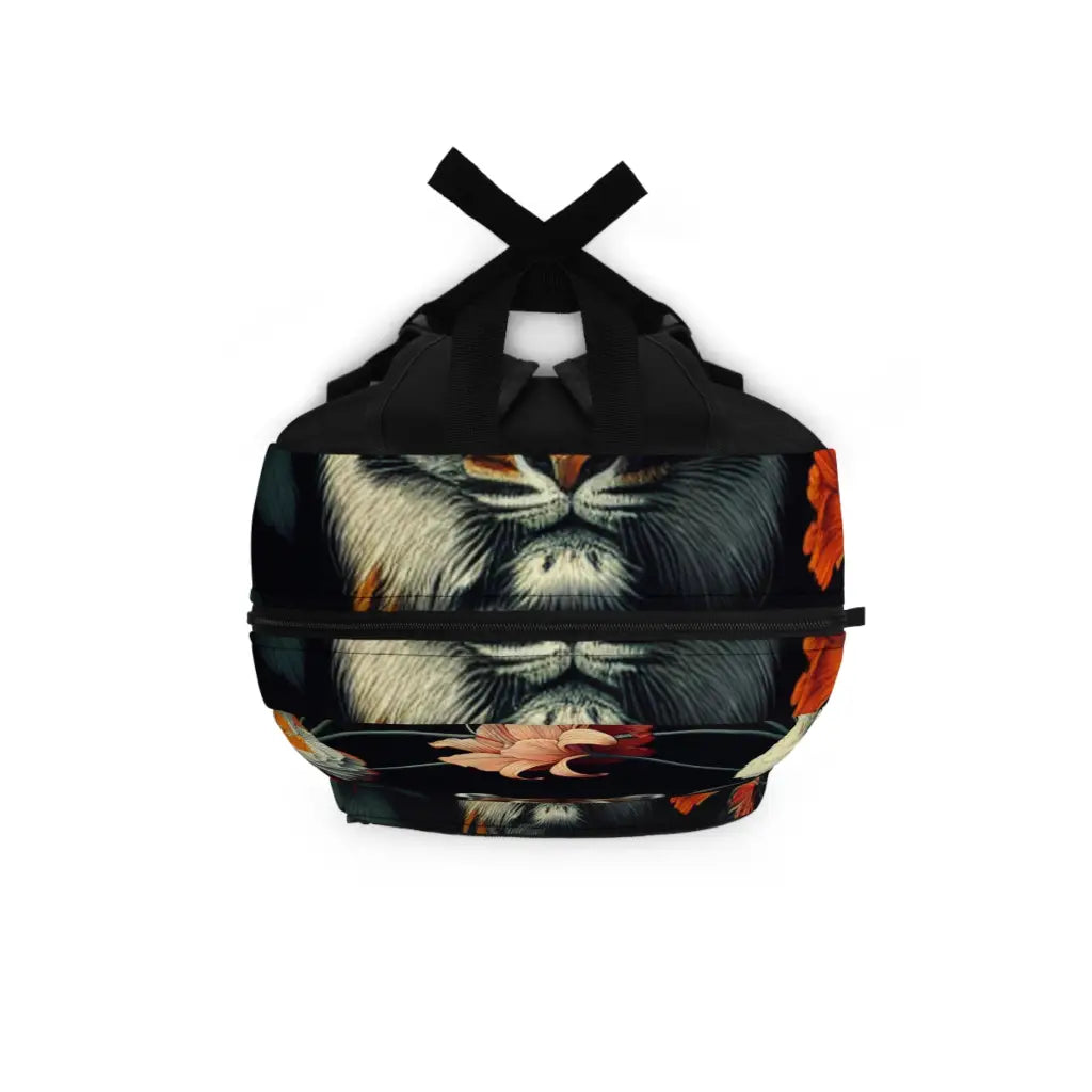 Tiger in a Floral Paradise Backpack One size Bags