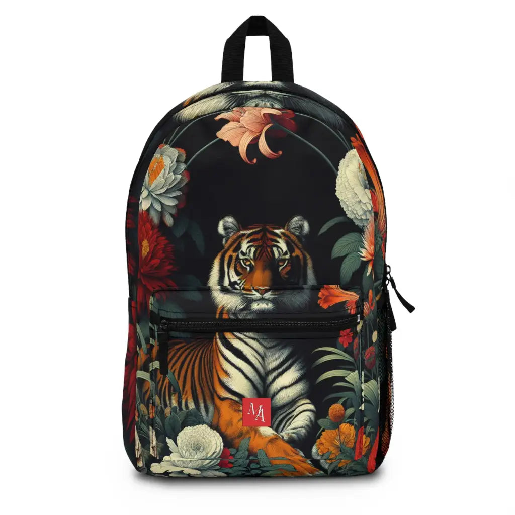 Tiger in a Floral Paradise Backpack One size Bags