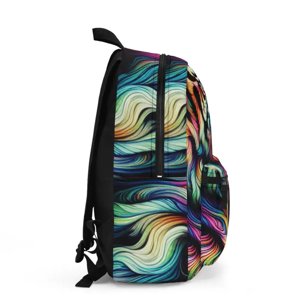 Tigers in a Kaleidoscope of Patterns Backpack One size Bags