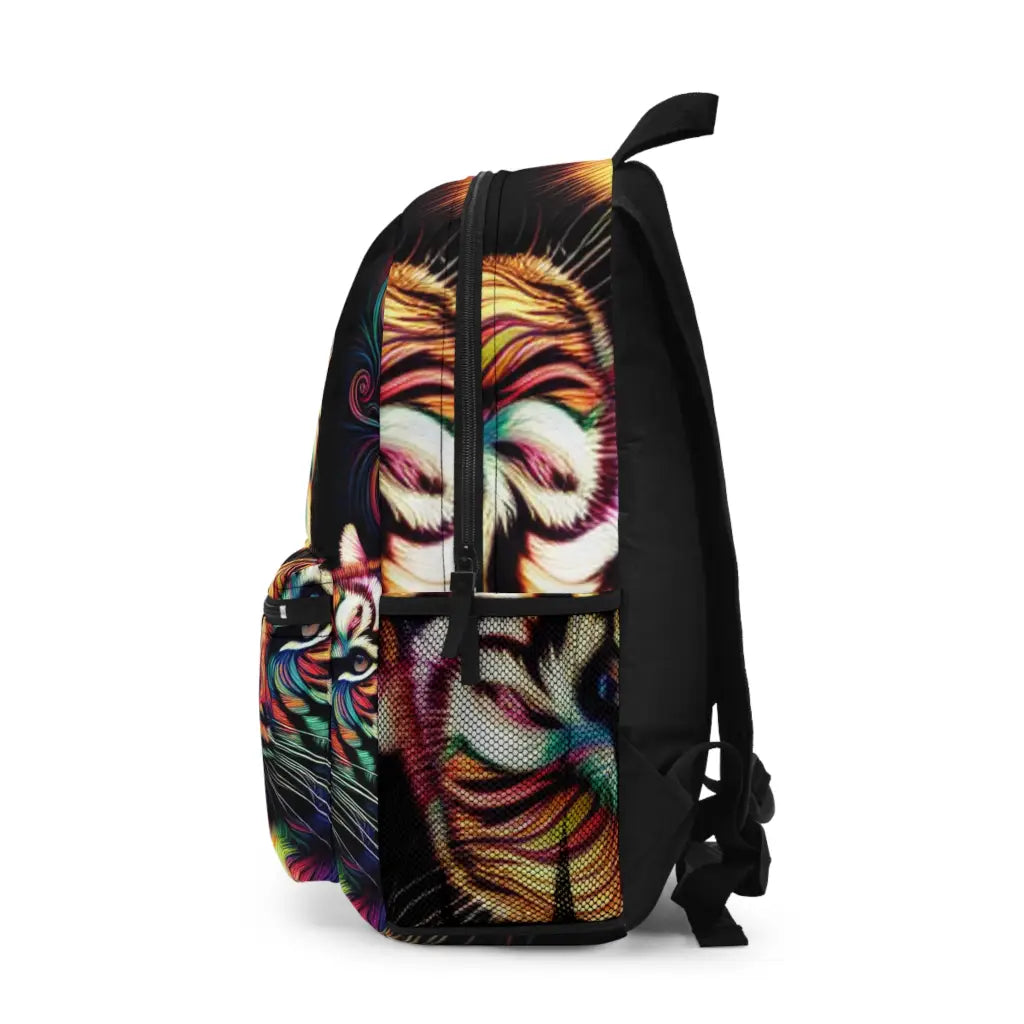 Tigers in a Kaleidoscope of Patterns Backpack One size Bags