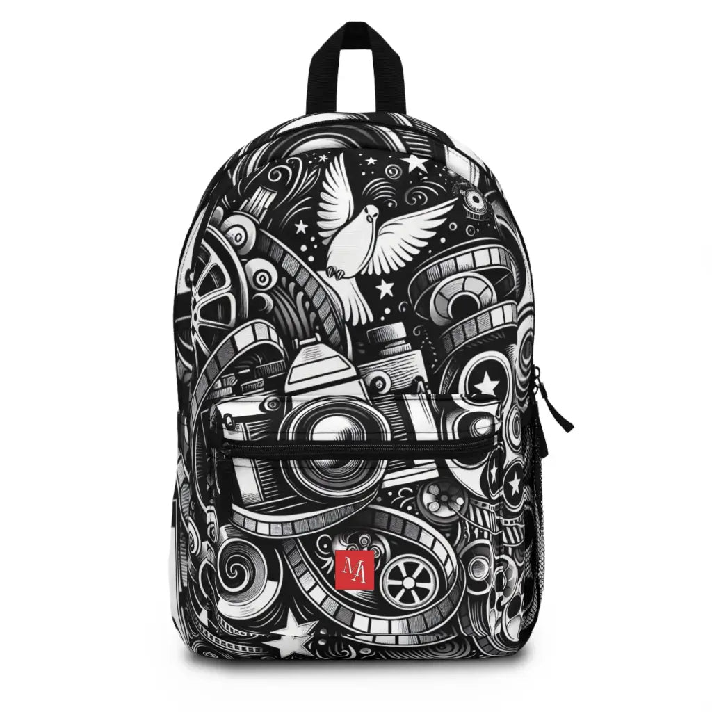 Timeless Journey in Black and White Backpack One size Bags