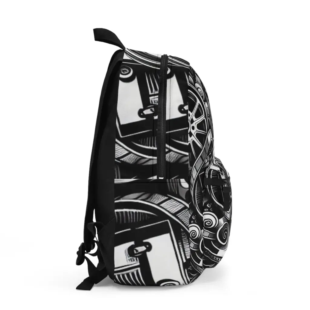 Timeless Journey in Black and White Backpack One size Bags
