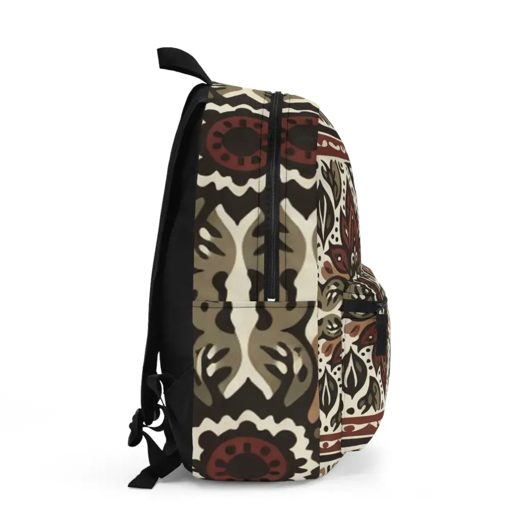 Traditional Patterns in Earthy Tones - Backpack - One size