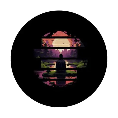 Tranquil Horizon: Meditation at Sunset PopSockets Swappable