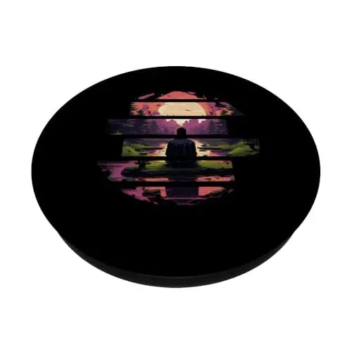Tranquil Horizon: Meditation at Sunset PopSockets Swappable
