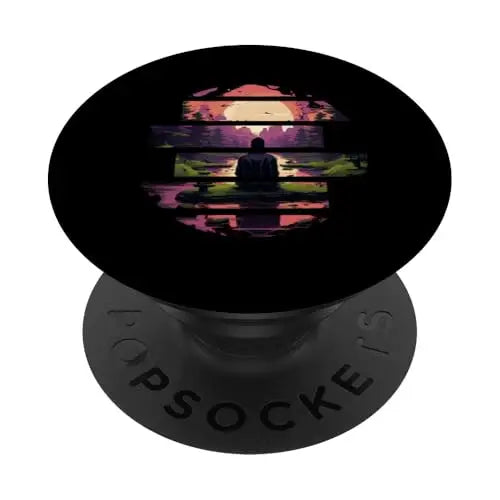 Tranquil Horizon: Meditation at Sunset PopSockets Swappable