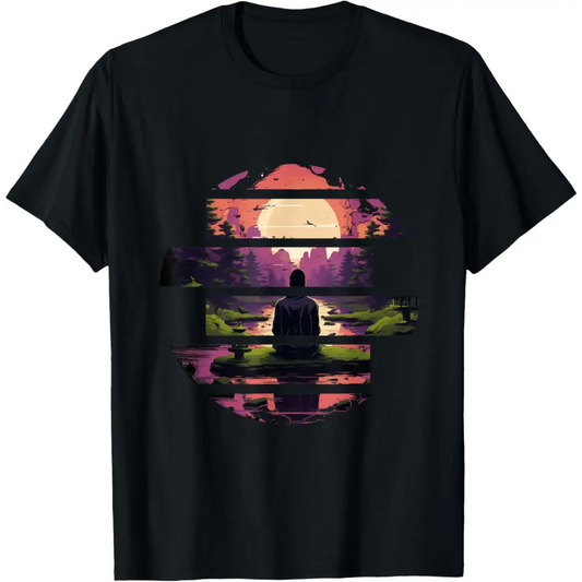 Tranquil Horizon: Meditation at Sunset T-Shirt