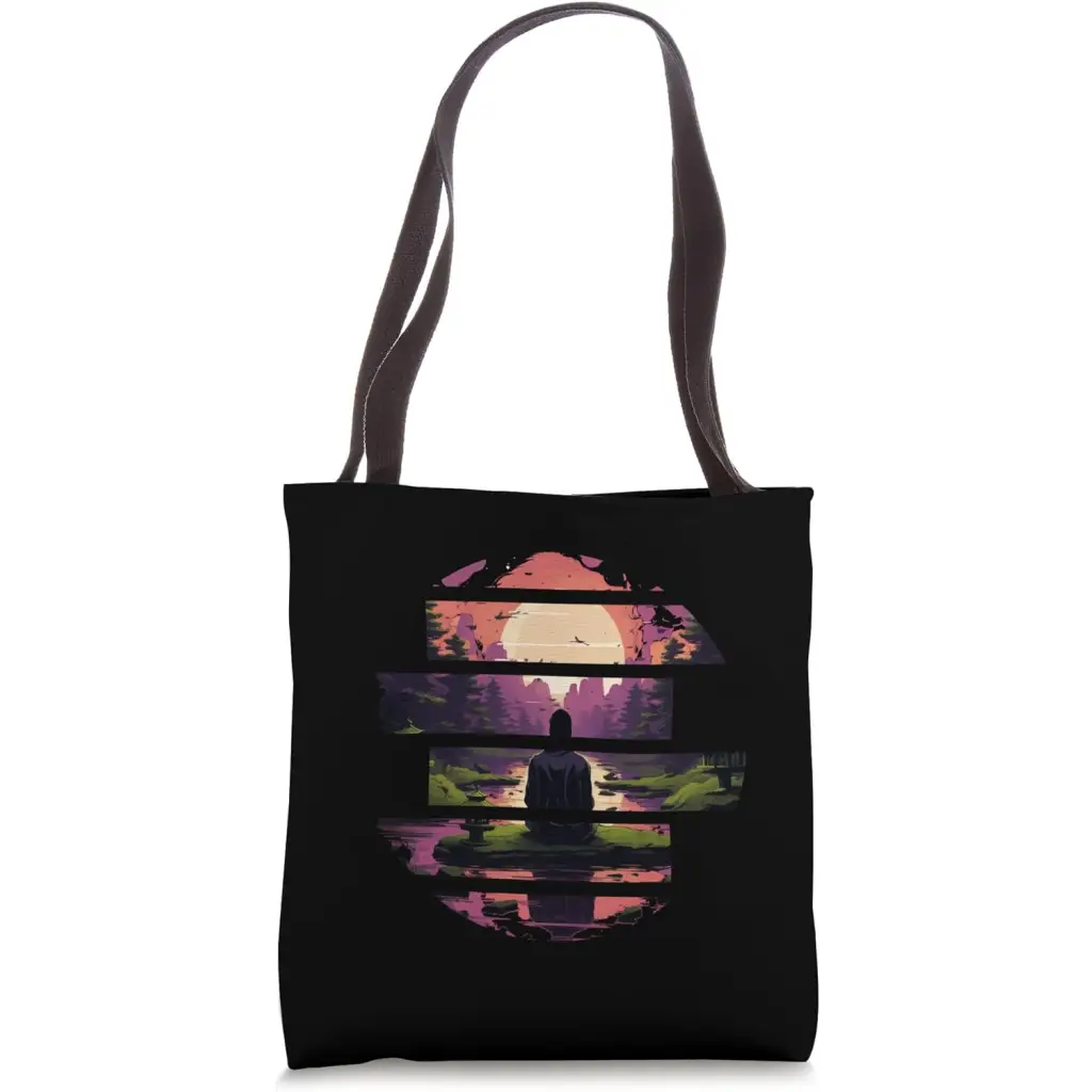 Tranquil Horizon: Meditation at Sunset Tote Bag