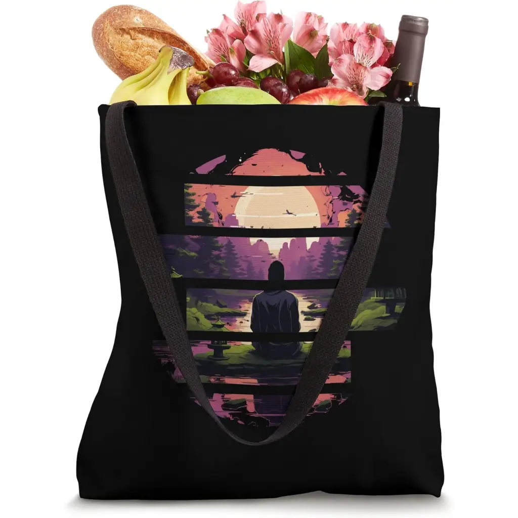 Tranquil Horizon: Meditation at Sunset Tote Bag