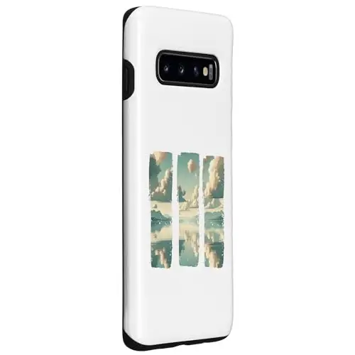 Tranquil Reflections: Serene Lake and Mountain Range Case