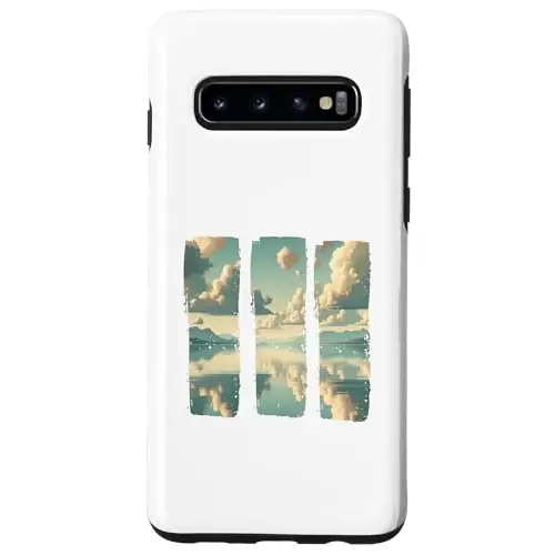 Tranquil Reflections: Serene Lake and Mountain Range Case