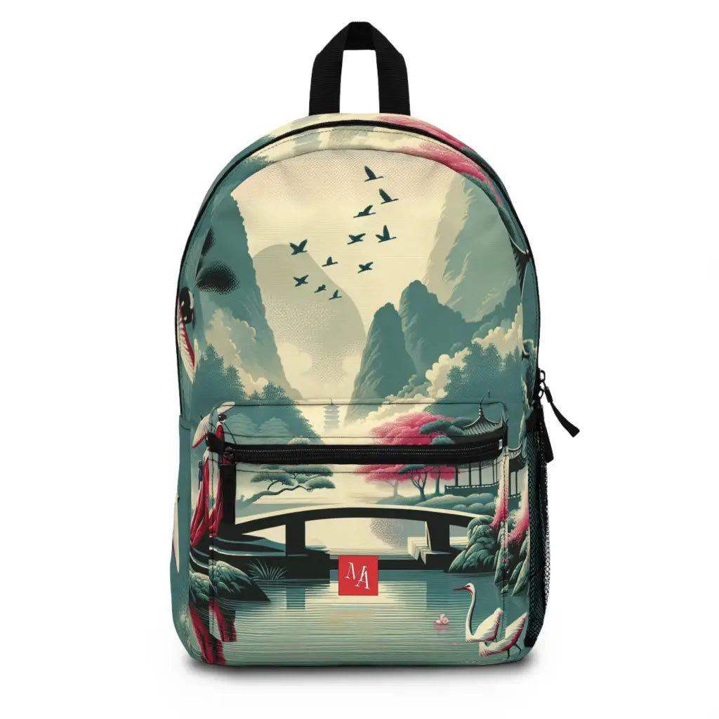 Tranquil Reverence in a Timeless Garden Backpack One size