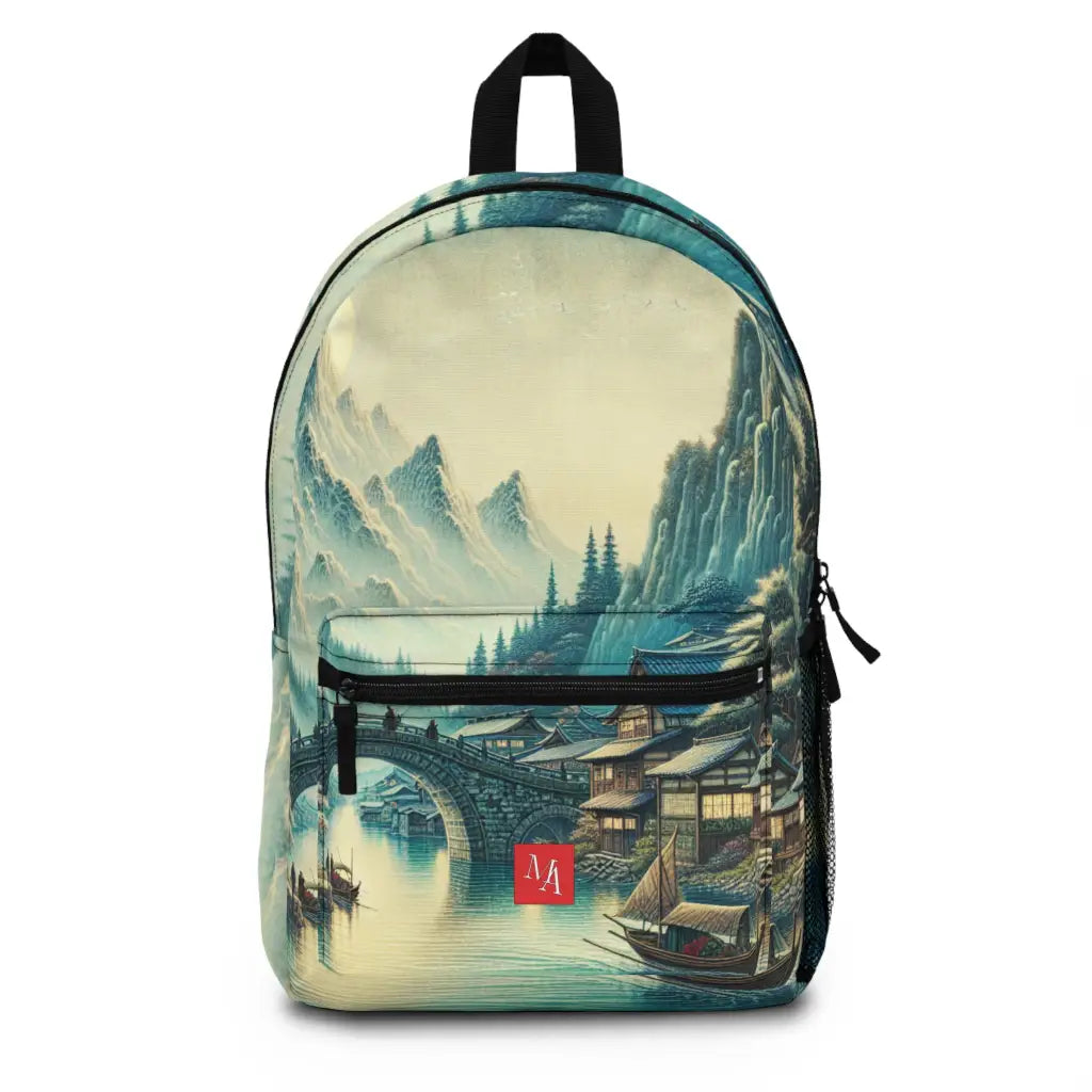 Tranquil Village by the Water Backpack One size Bags